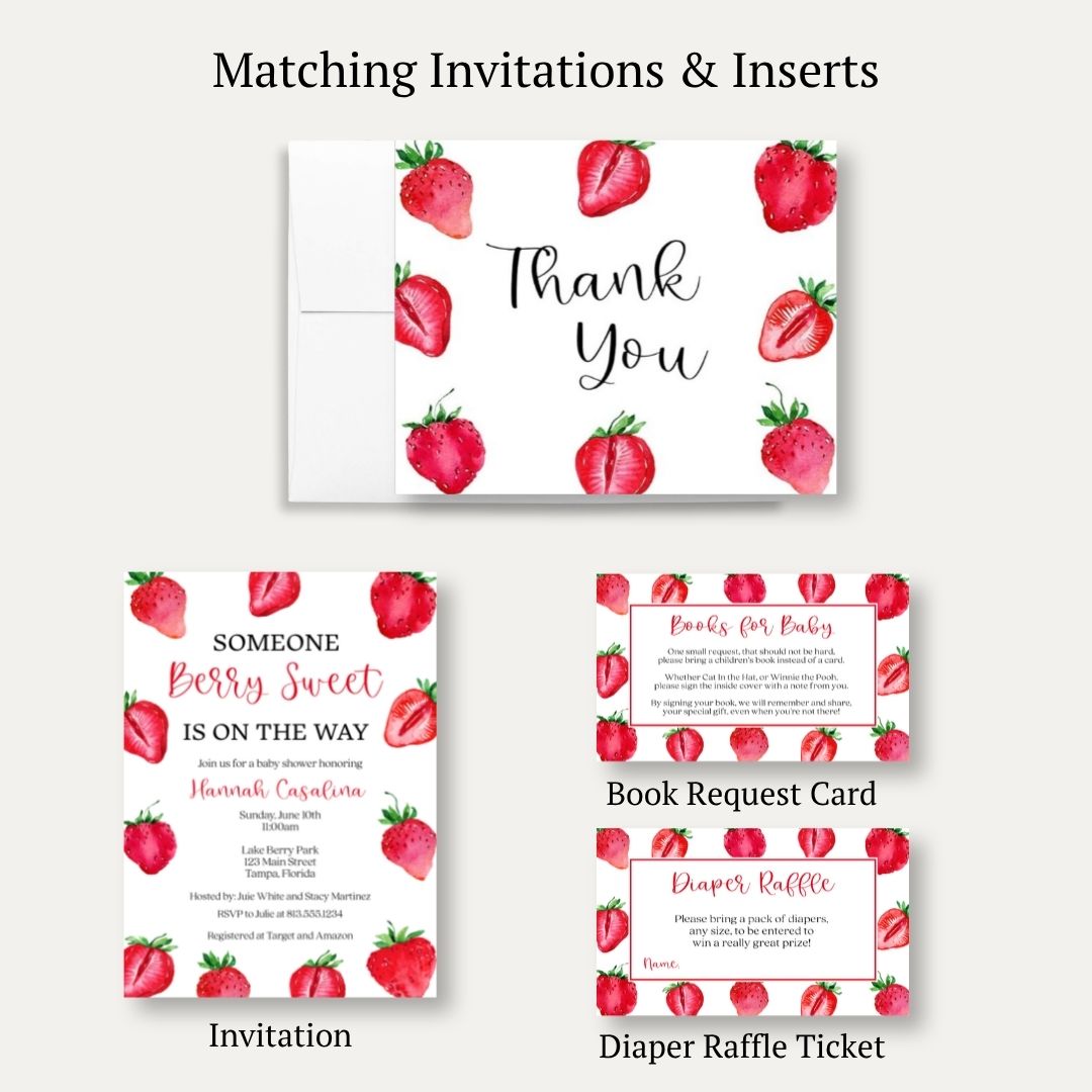 Berry Baby Shower Thank You Card