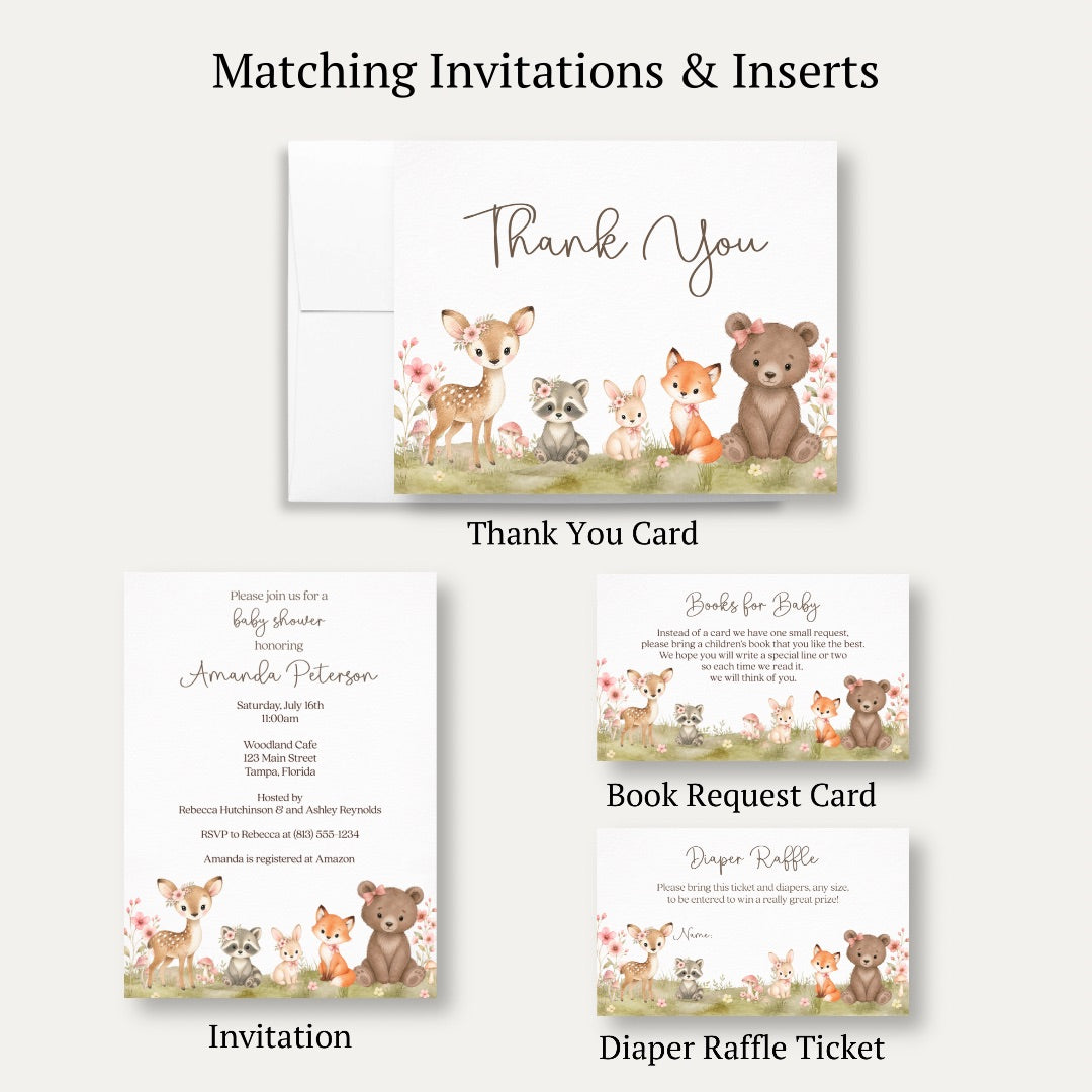 Boho Woodland Baby Shower Thank You Card