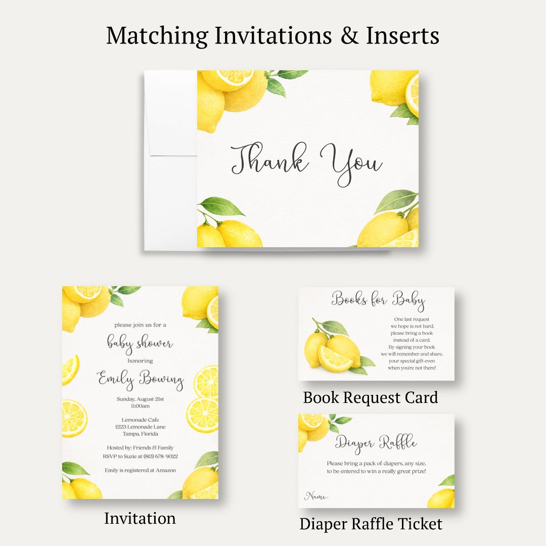 Lemon Baby Shower Thank You Card
