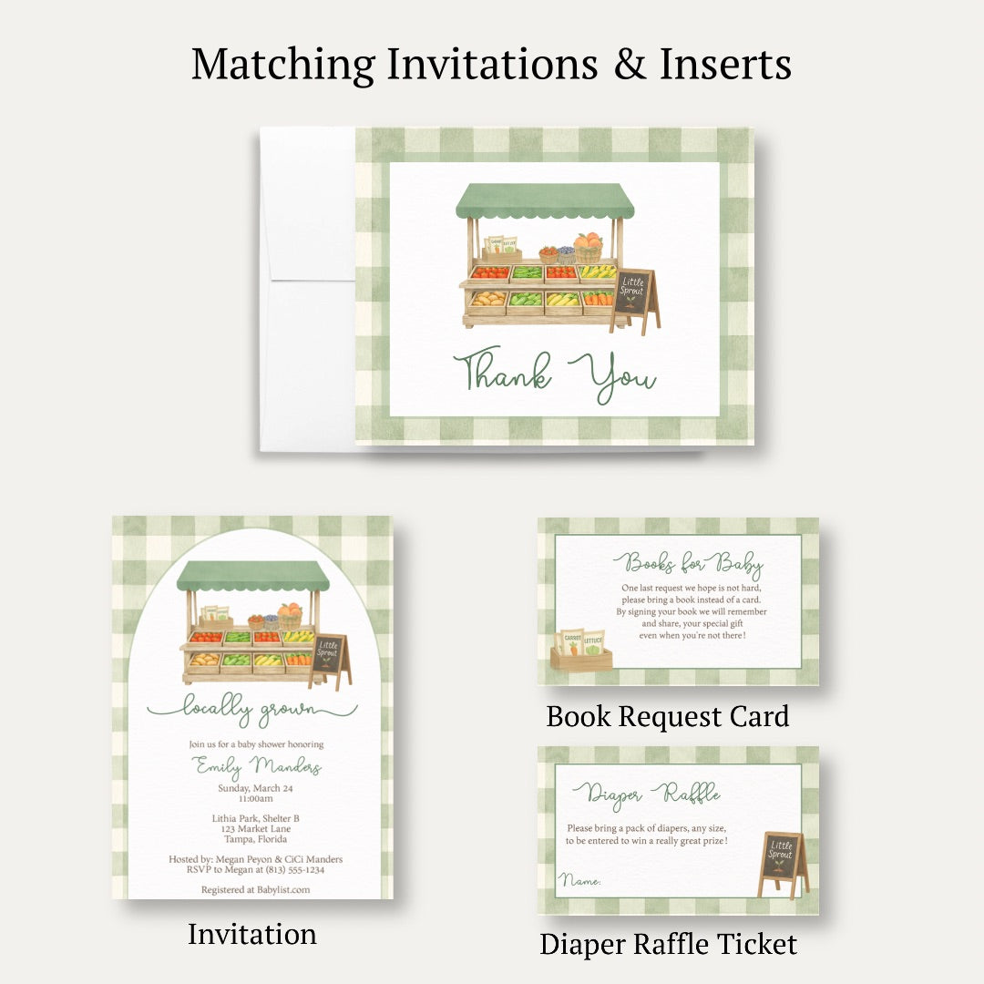 Locally Grown Baby Shower Thank You Card