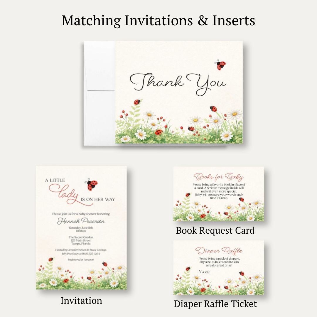 A Little Lady Baby Shower Thank You Card