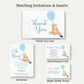 Winnie the Pooh Blue Balloon Baby Shower Thank You Card