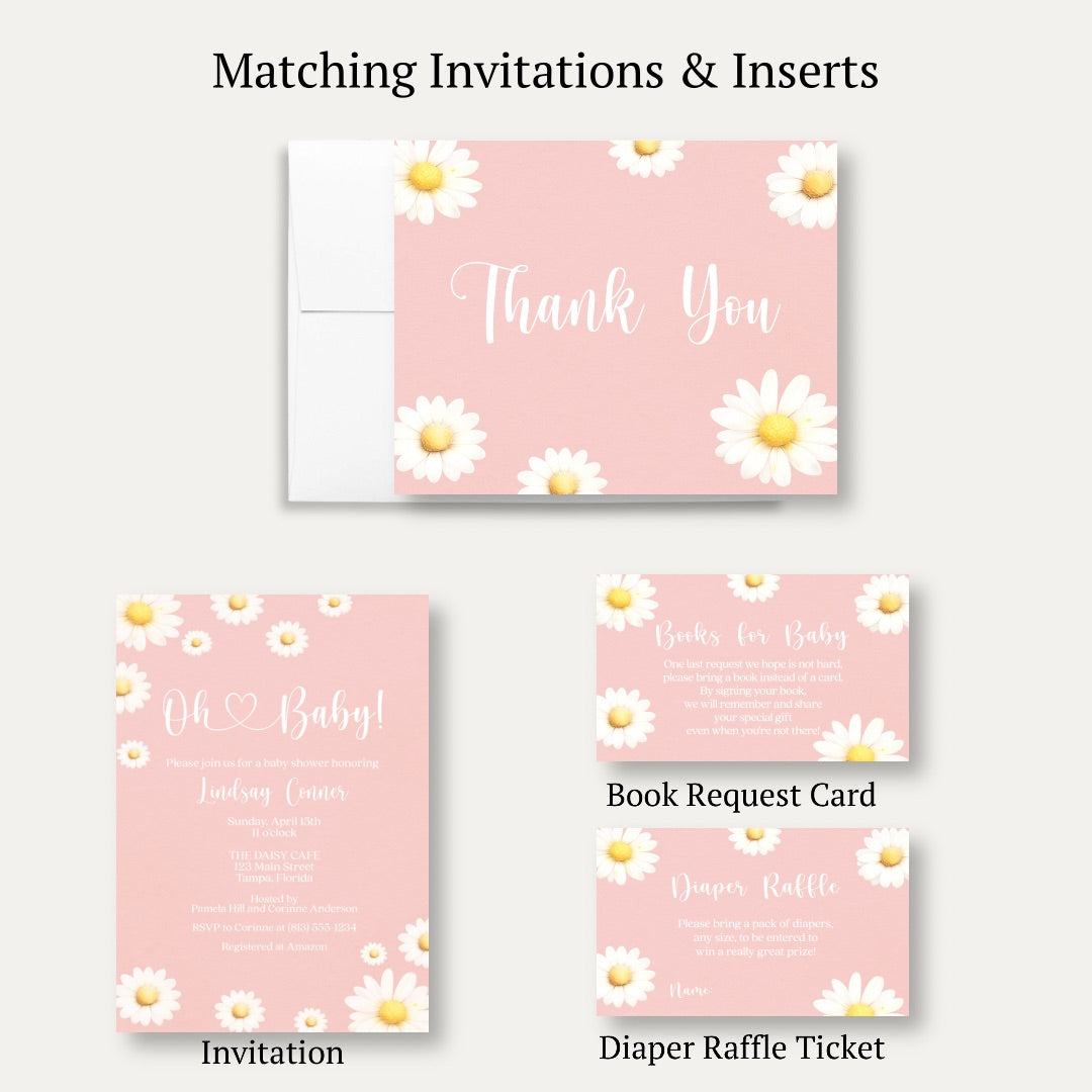 Daisy Baby Shower Thank You Card