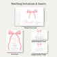 Pink Bow Baby Shower Thank You Card
