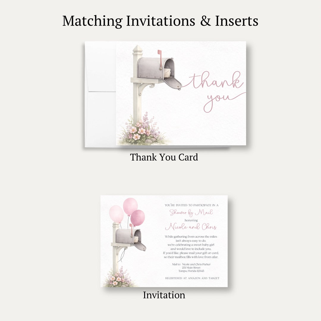 Shower by Mail Pink Baby Shower Thank You Card
