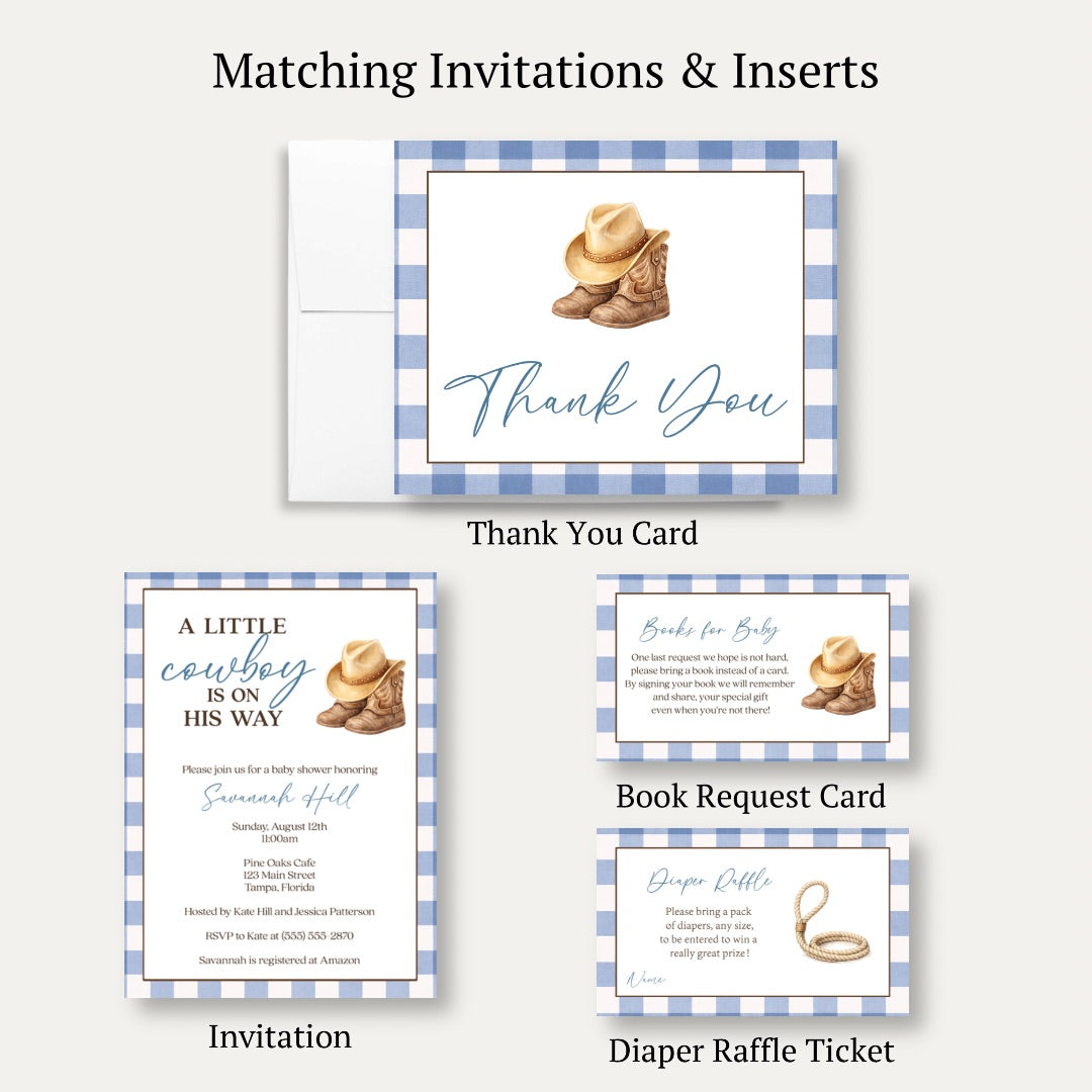 Cowboy Baby Shower Thank You Card