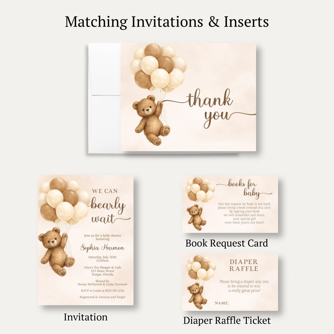 Bearly Wait Baby Shower Thank You Card