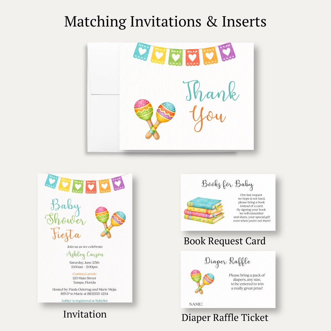 Fiesta Baby Shower Thank You Card