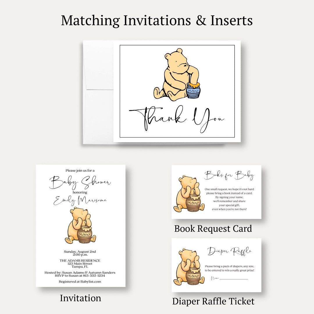 Simply Winnie Baby Shower Thank you Card