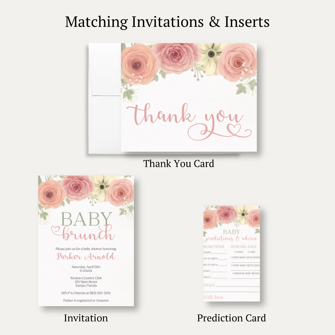 Baby Brunch Baby Shower Thank You Card
