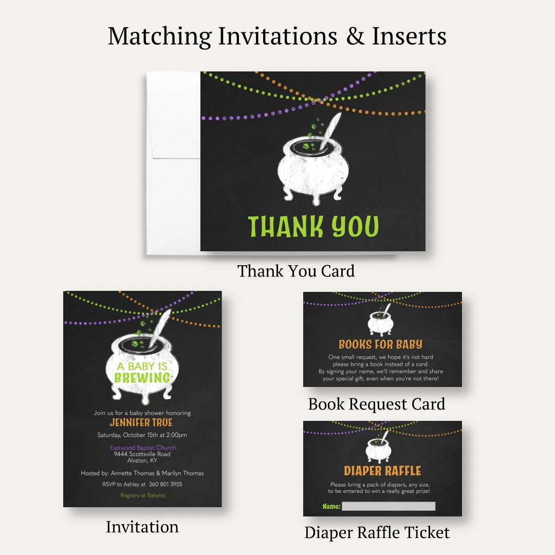 Baby Brewing Cauldron Baby Shower Thank You Card