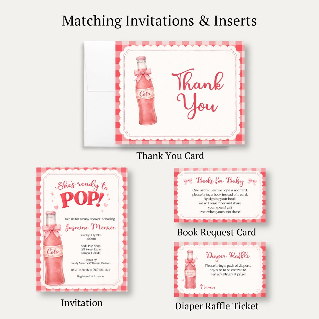 She's Ready to Pop Baby Shower Thank You Card