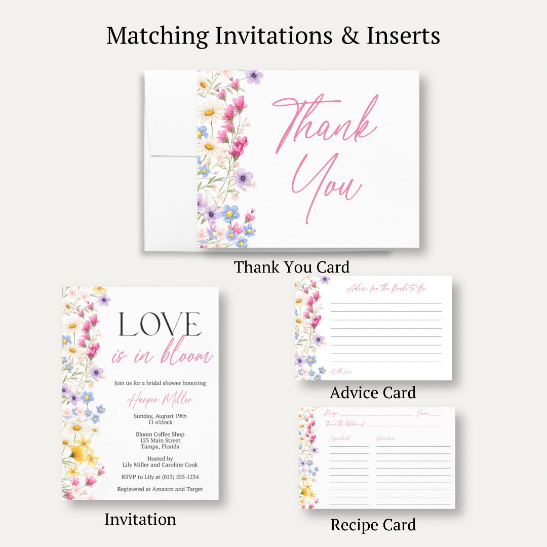 Love is in Bloom Bridal Shower Thank You Card