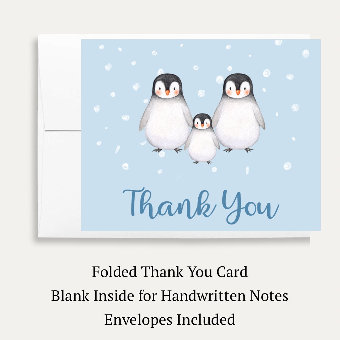Penguin Baby Shower Thank You Card