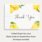 Lemon Baby Shower Thank You Card