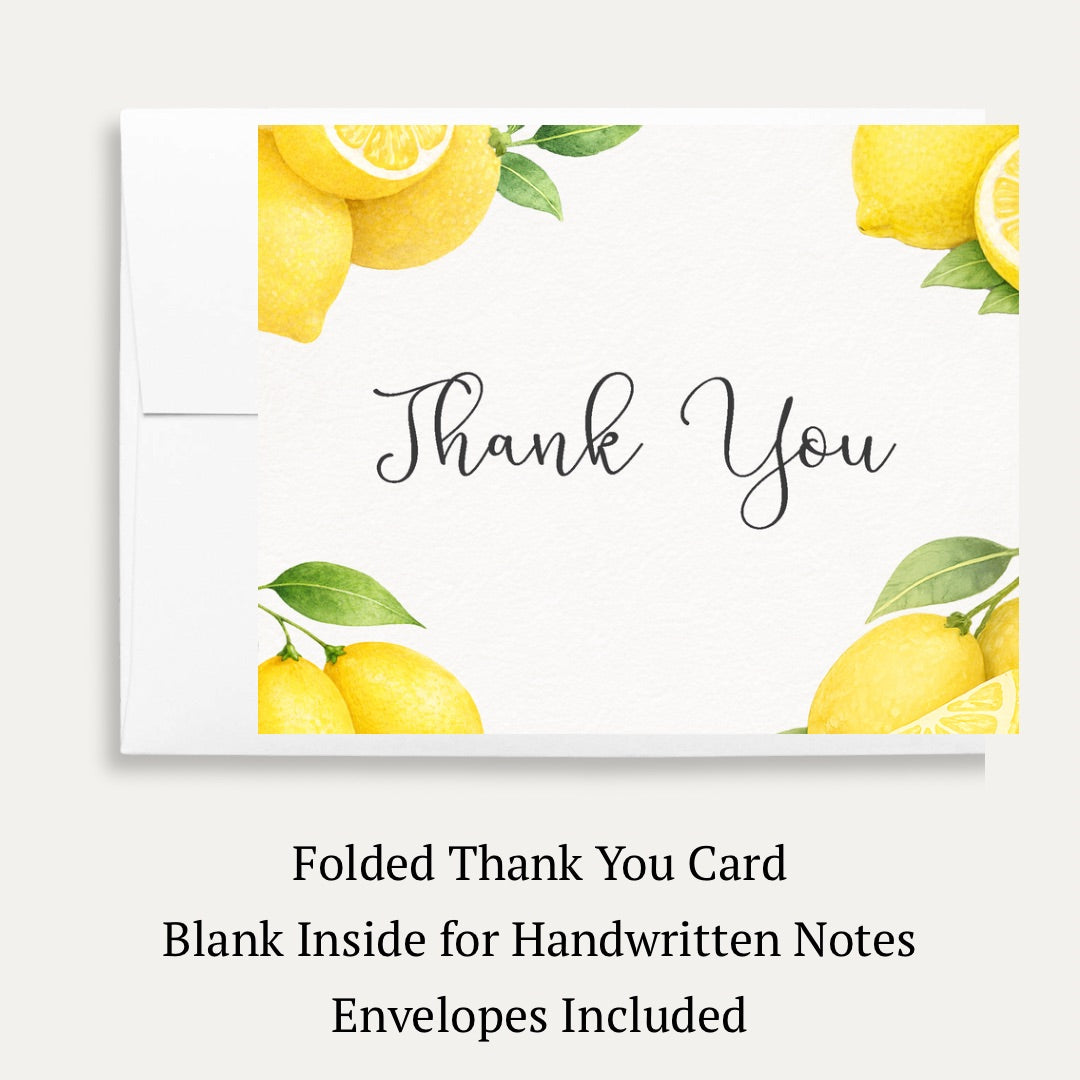 Lemon Baby Shower Thank You Card