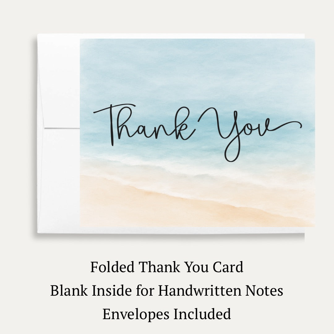 Painted Beach Bridal Shower Thank You Card