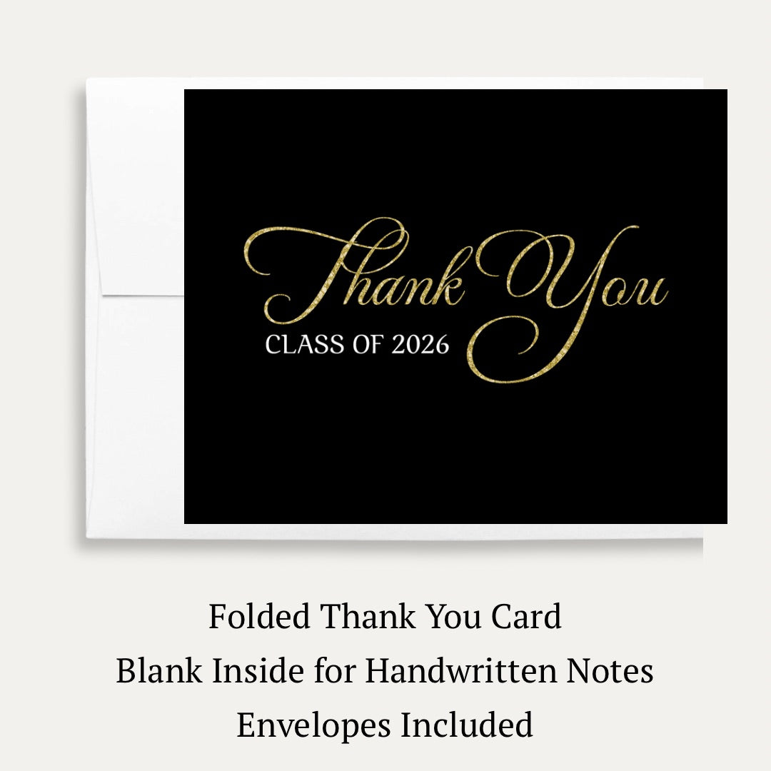 Cap & Confetti Graduation Thank You Card