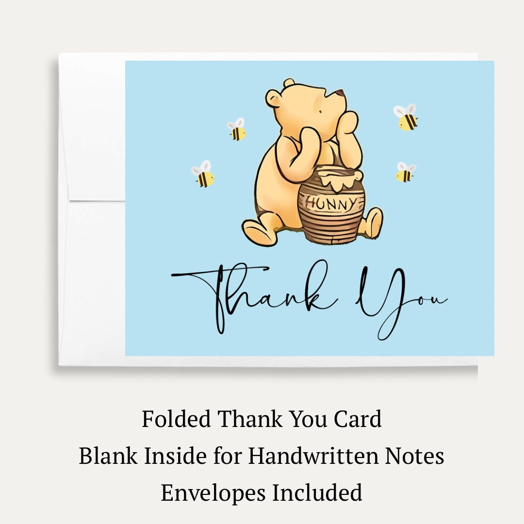 Simply Winnie Blue Baby Shower Thank You Card