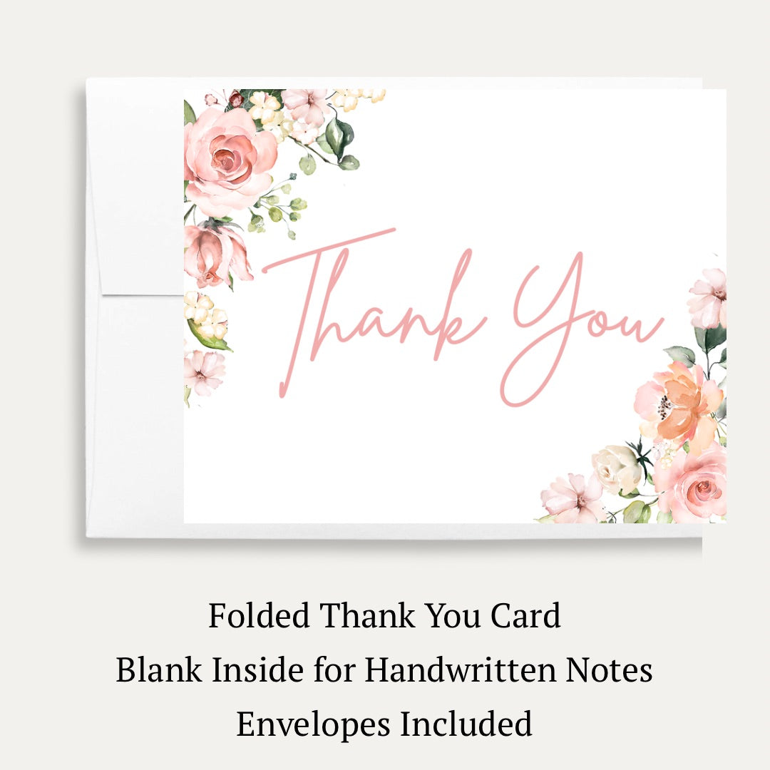 It's A Girl Floral Baby Shower Thank You Card