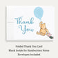 Winnie the Pooh Blue Balloon Baby Shower Thank You Card