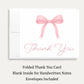 Pink Bow Baby Shower Thank You Card