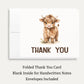Highland Cow Baby Shower Thank You Card