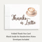 Love is Brewing Bridal Shower Thank You Cards