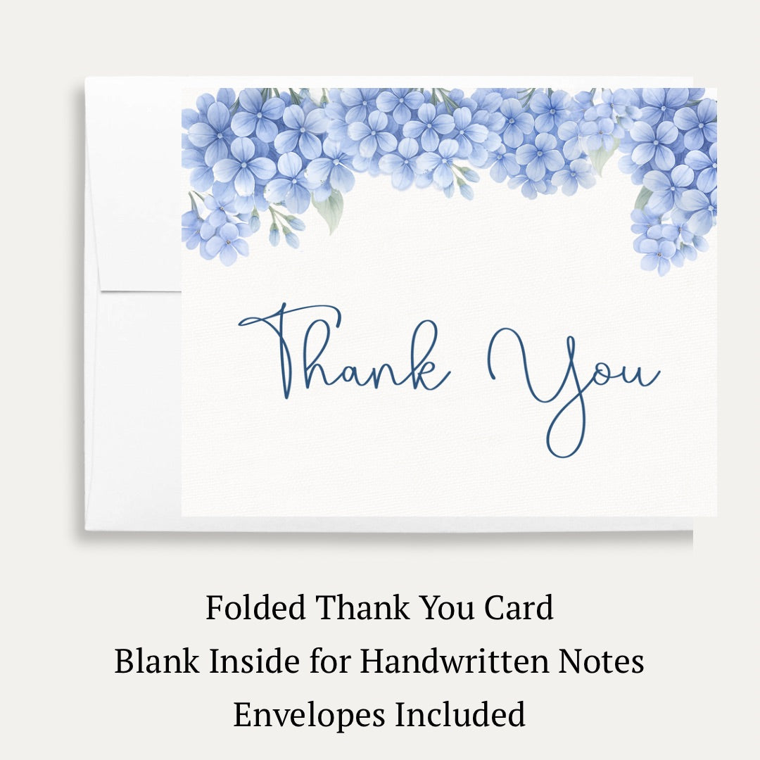 Hydrangea Bridal Shower Thank You Card