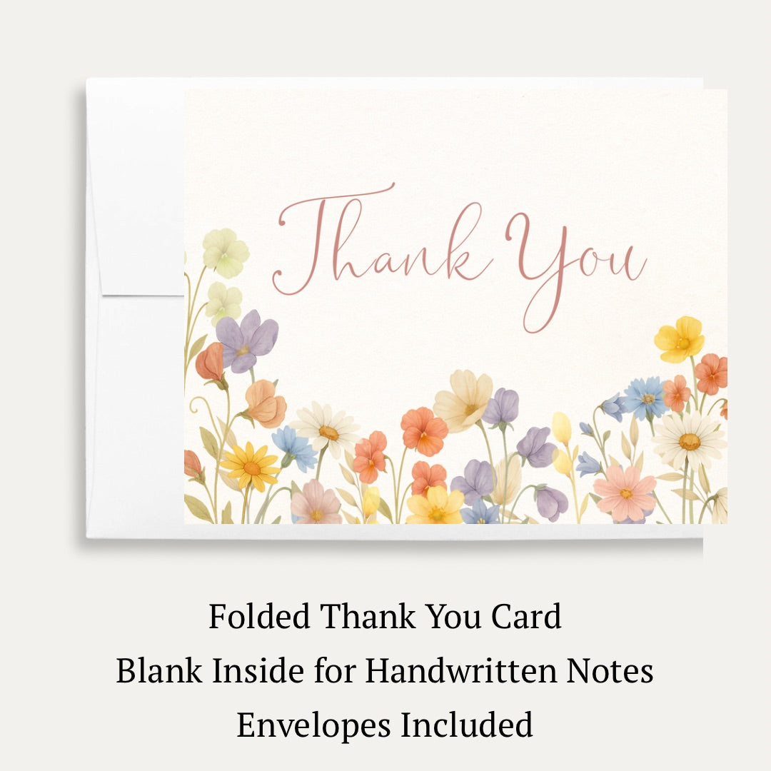 Wildflower Baby Shower Thank You Card