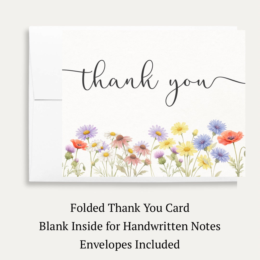 Wildflower Bridal Shower Thank You Card