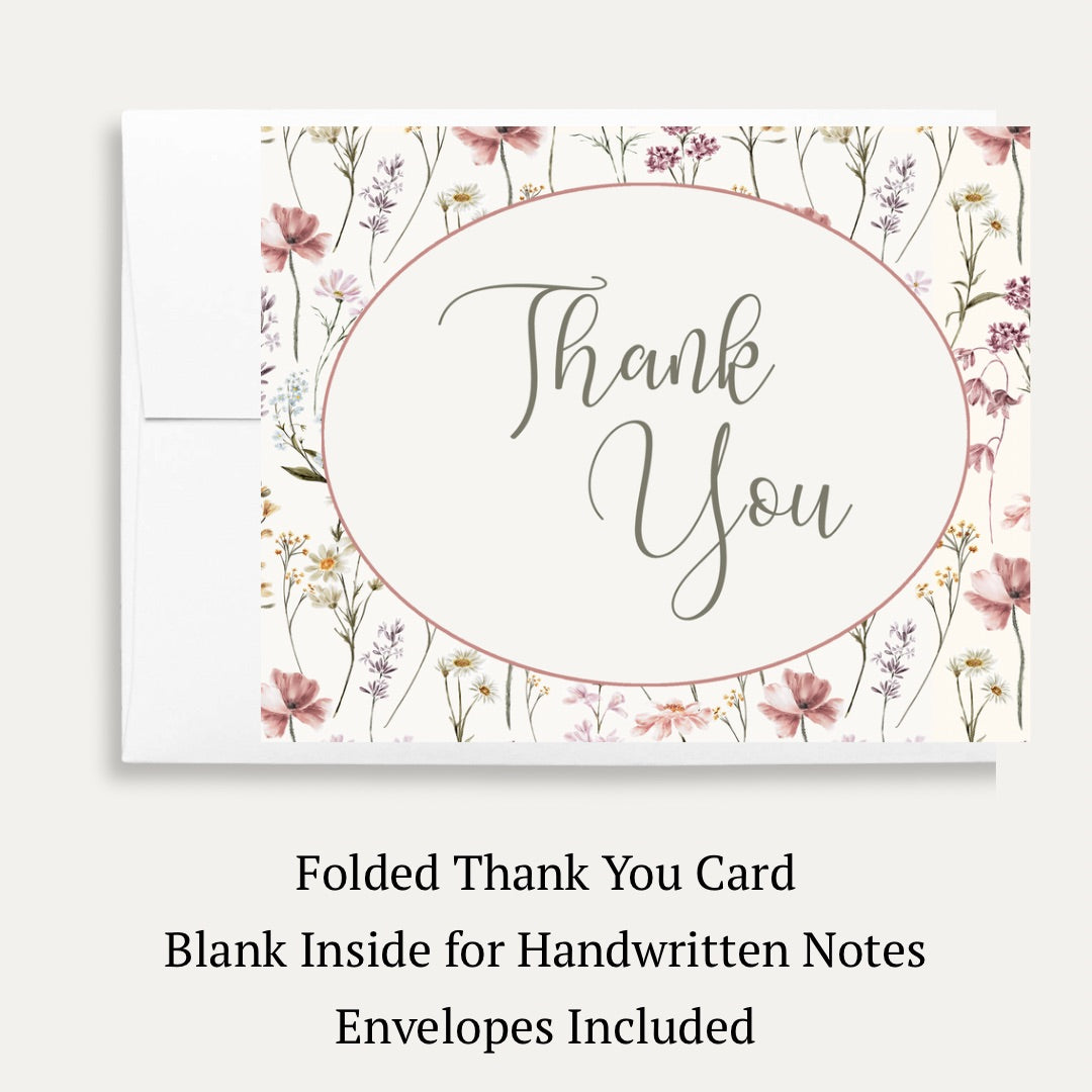 Vintage Love is in Bloom Bridal Shower Thank You Card