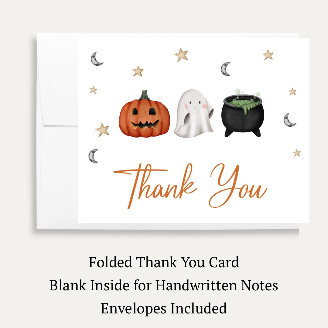 Little Boo Baby Shower Thank You Card (White Collection)