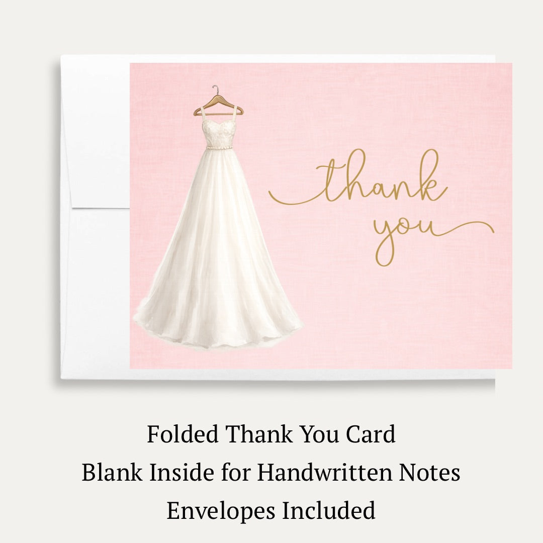 Bridal Gown Bridal Shower Thank You Card