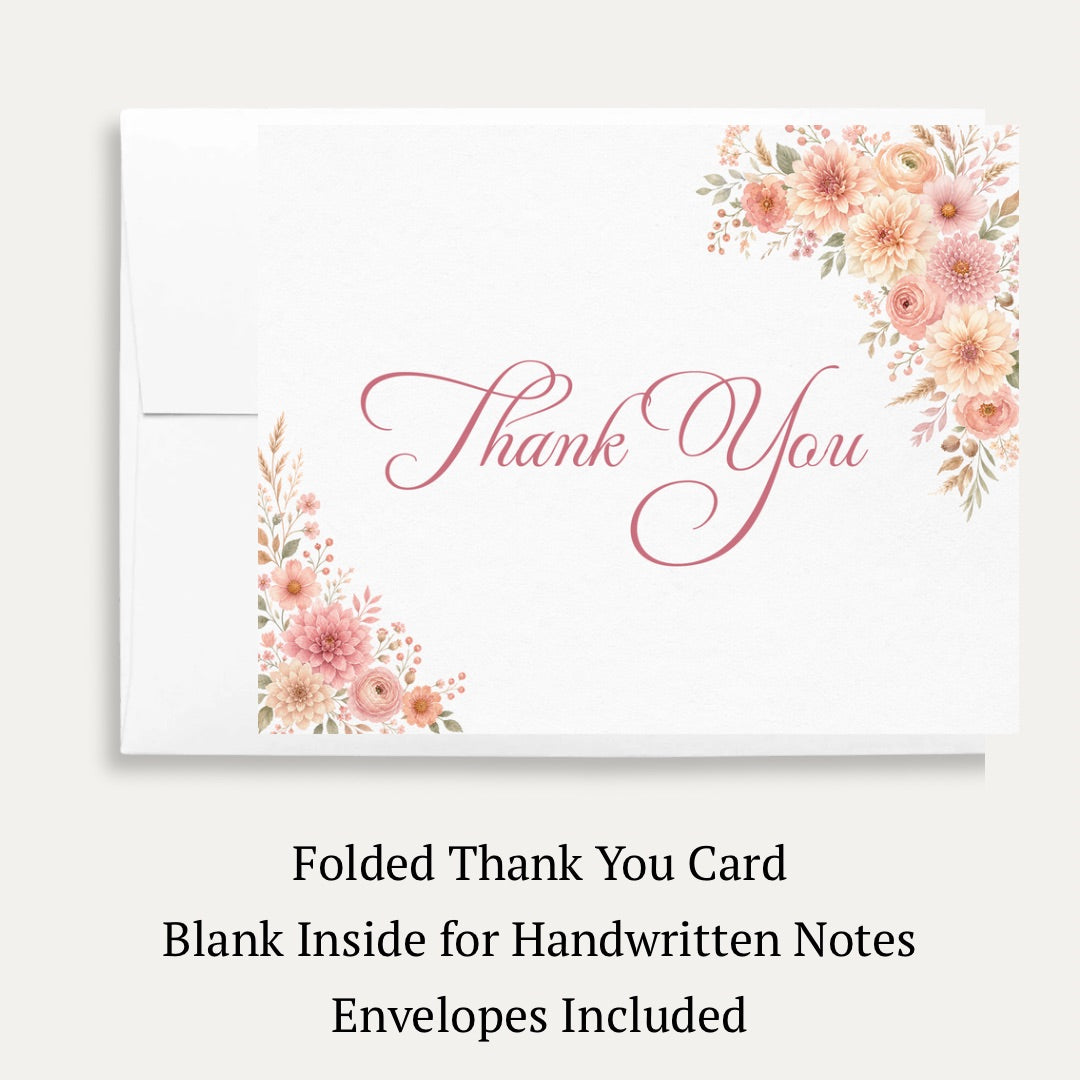 Autumn Baby in Bloom Baby Shower Thank You Card