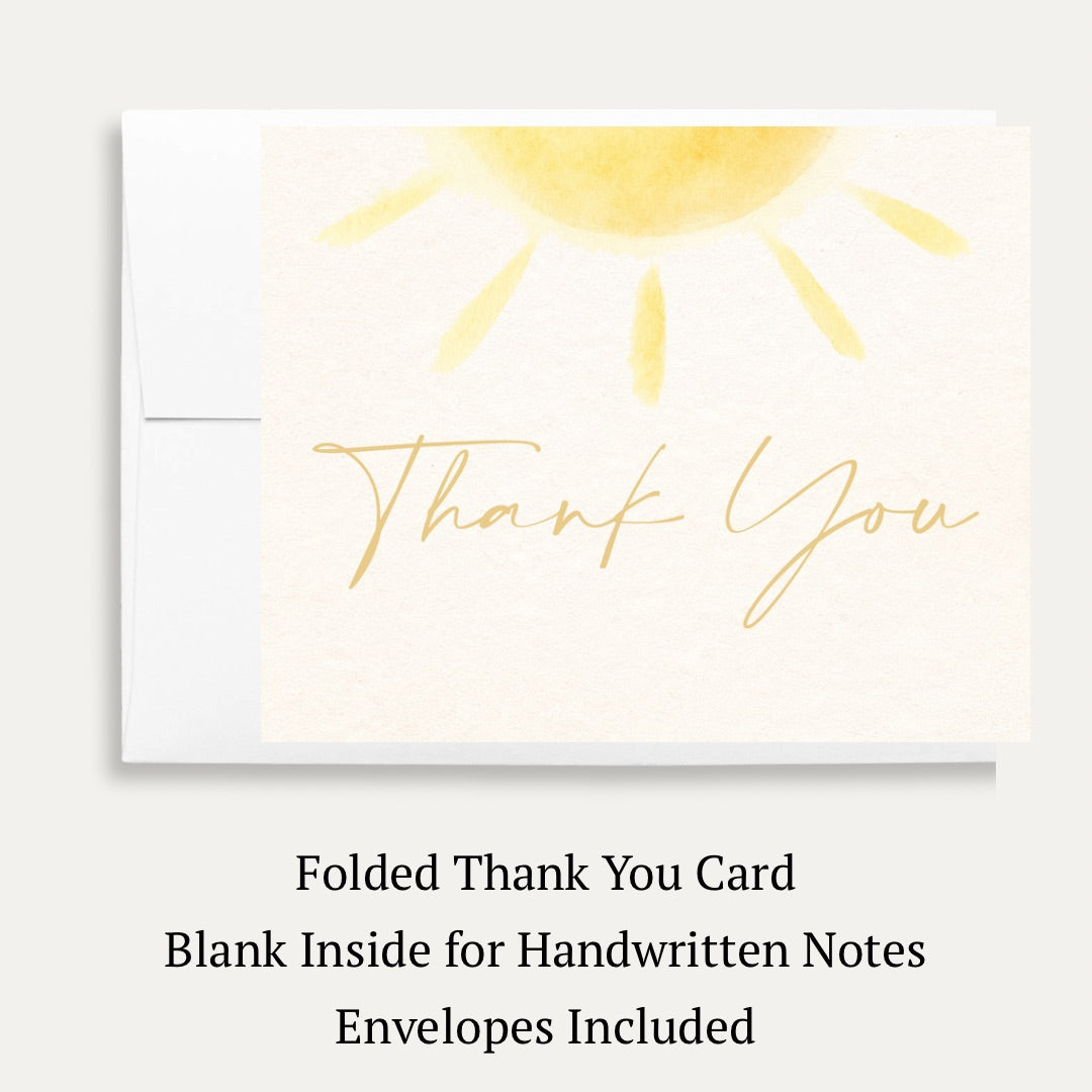 A Little Ray of Sunshine Baby Shower Thank You Card