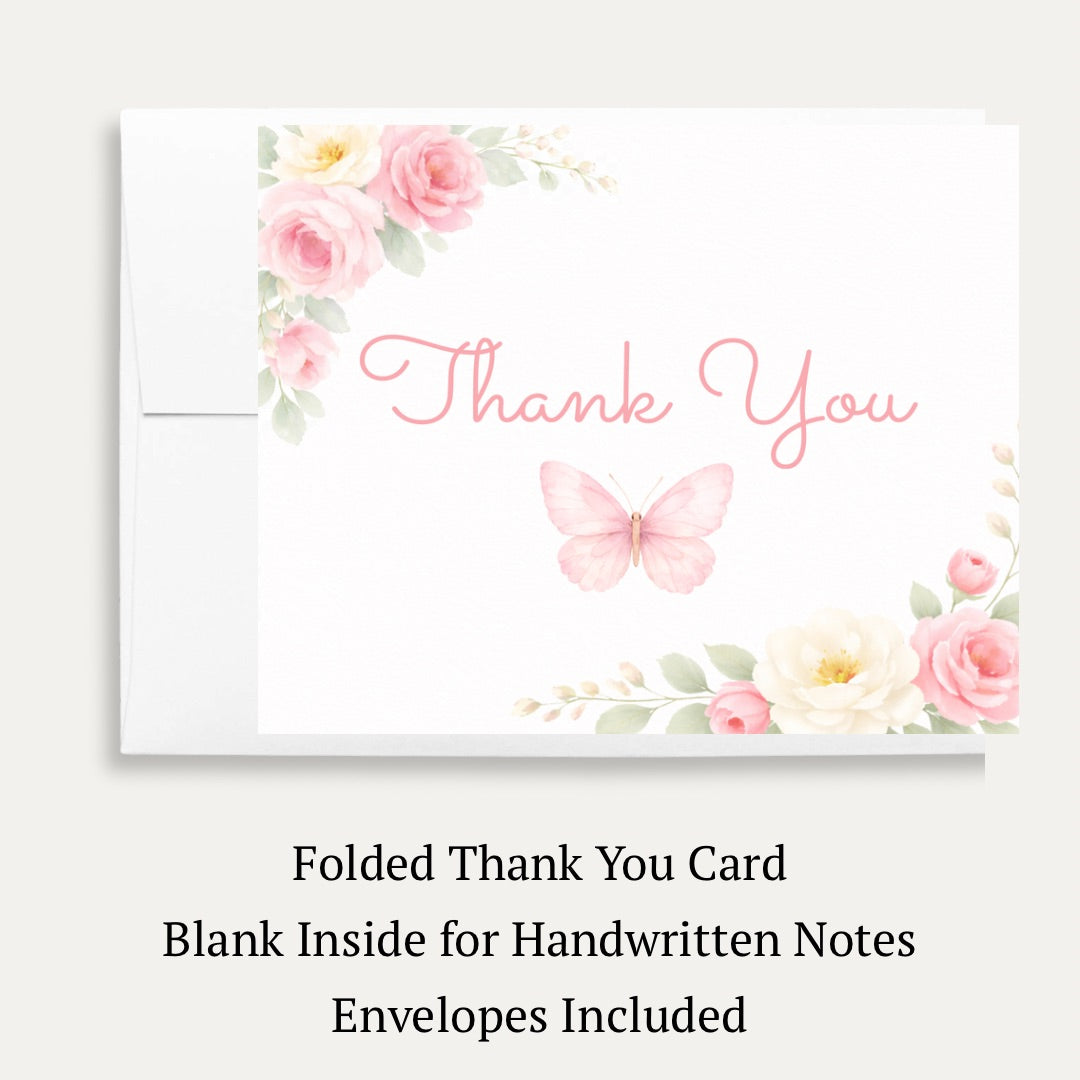 Butterfly Baby Shower Thank You Card