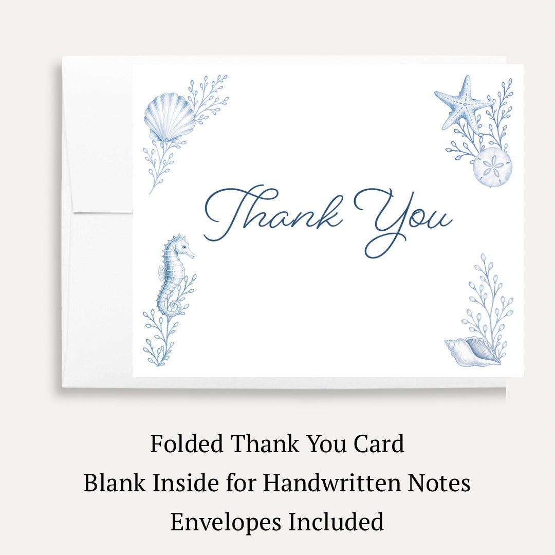 Coastal Bridal Shower Thank You Card