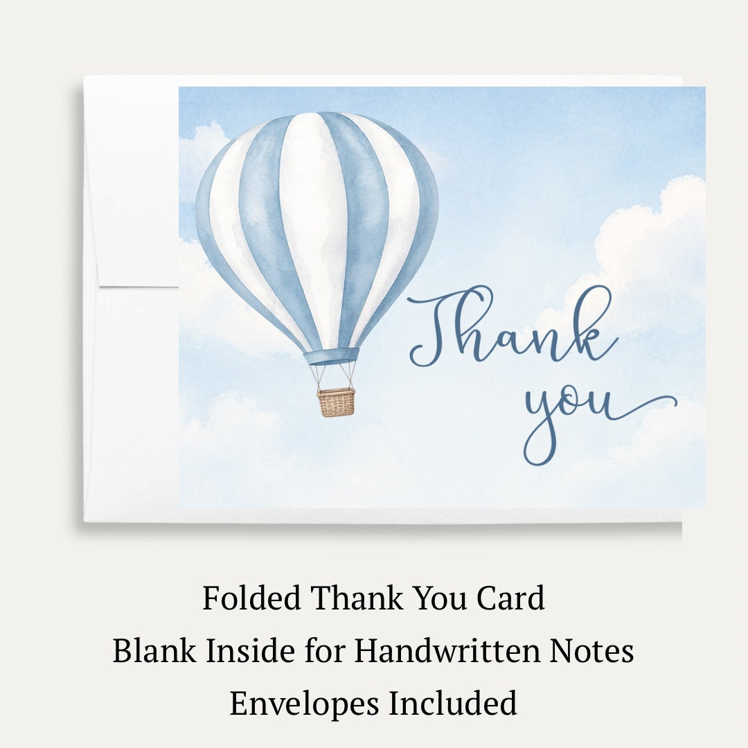 Hot Air Balloon Baby Shower Thank You Card