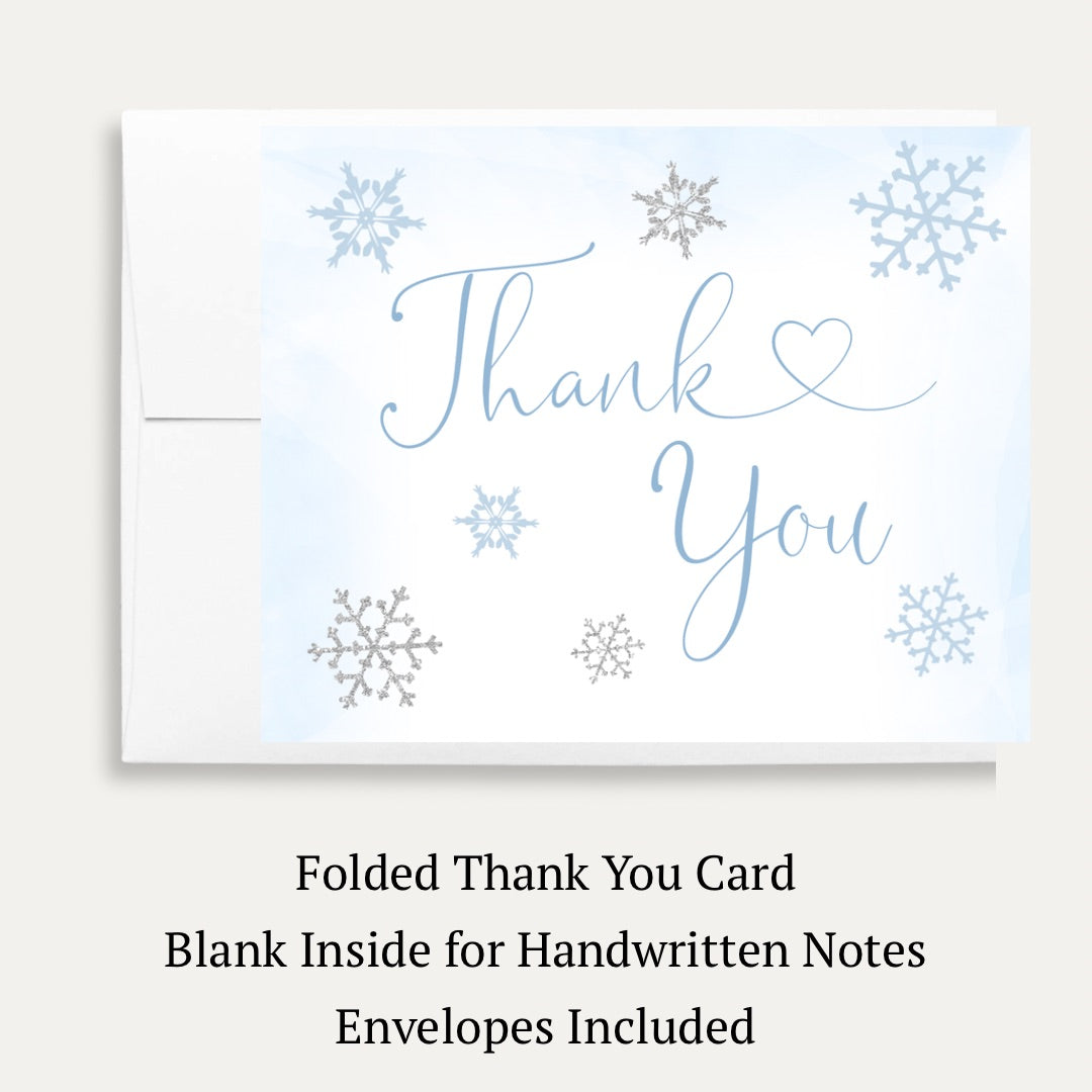 Little Snowflake Blue Baby Shower Thank You Card