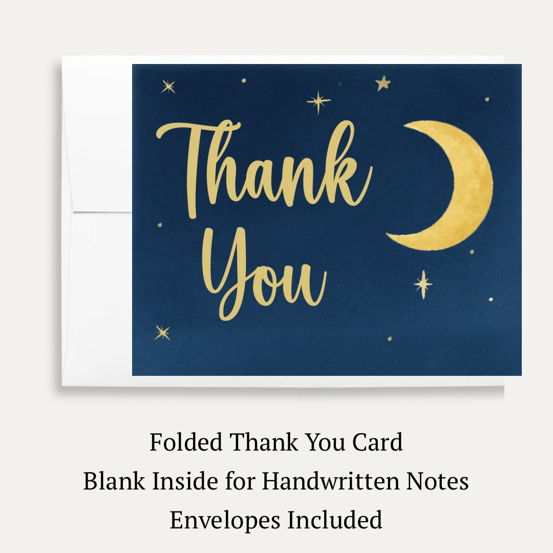 Over the Moon Baby Shower Thank You Card