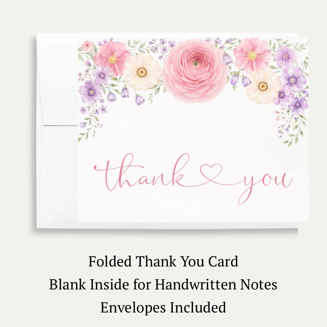 Baby in Bloom Baby Shower Thank You Card