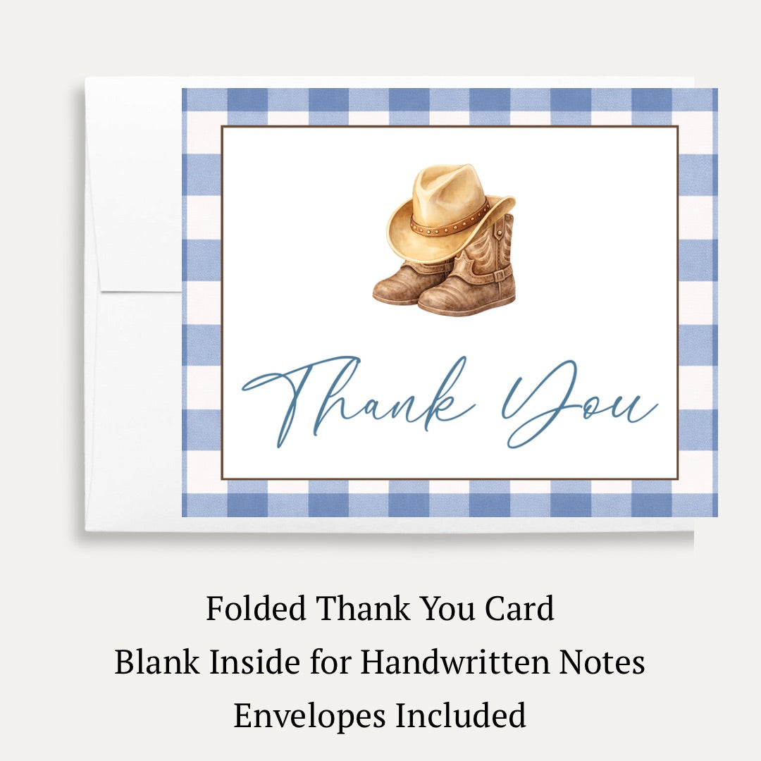 Cowboy Baby Shower Thank You Card