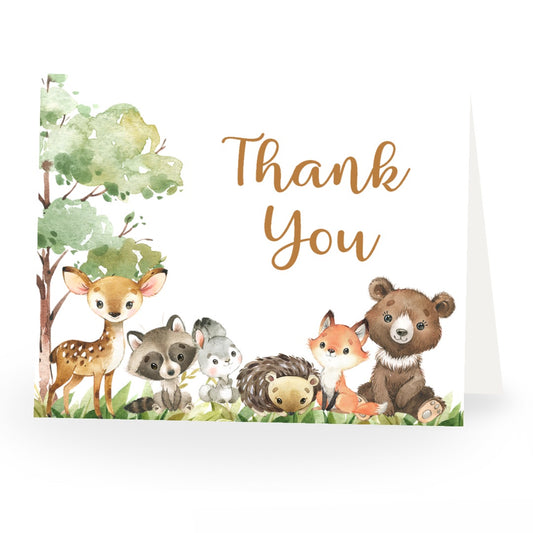 Forest Friends Baby Shower Thank You Card