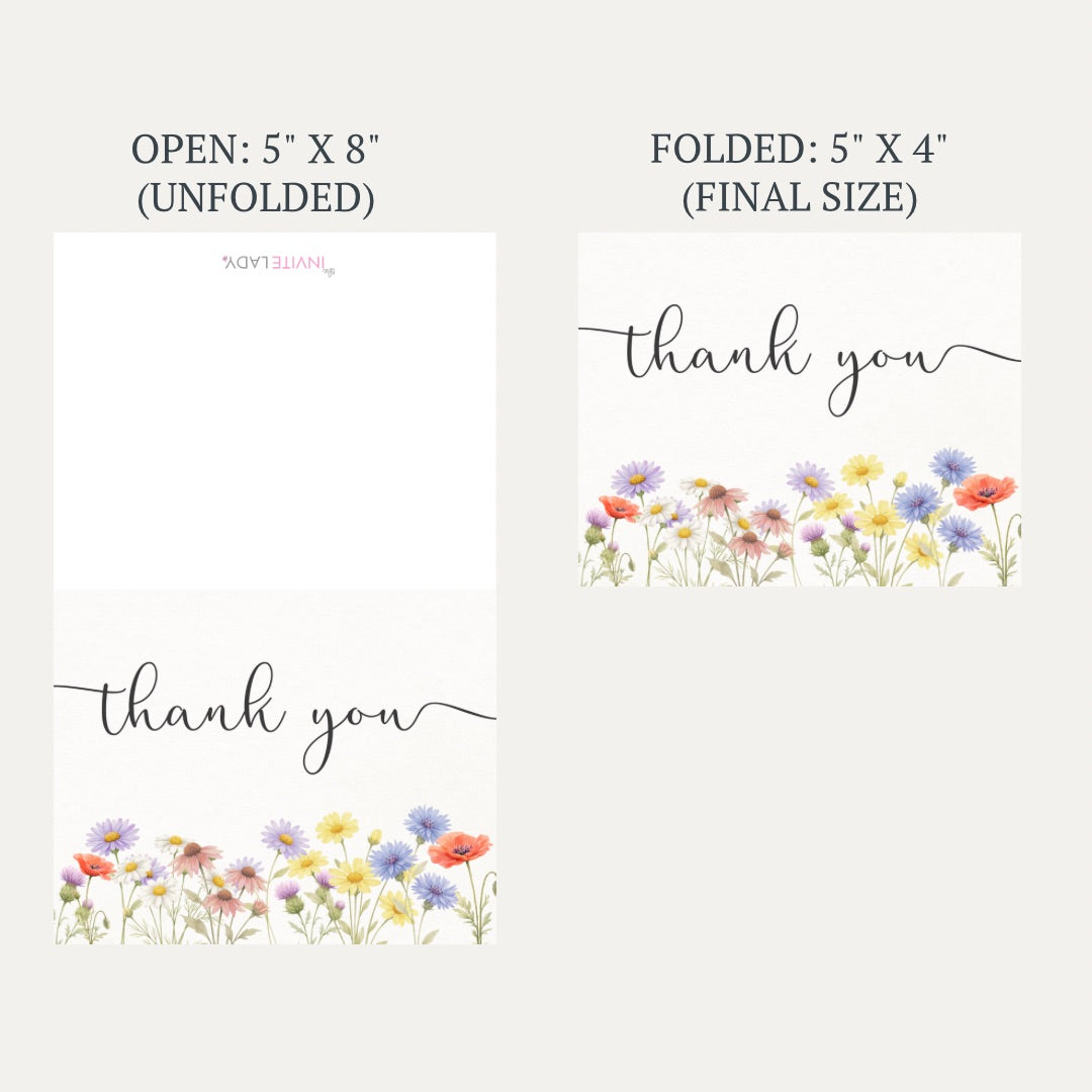Wildflower Bridal Shower Thank You Card