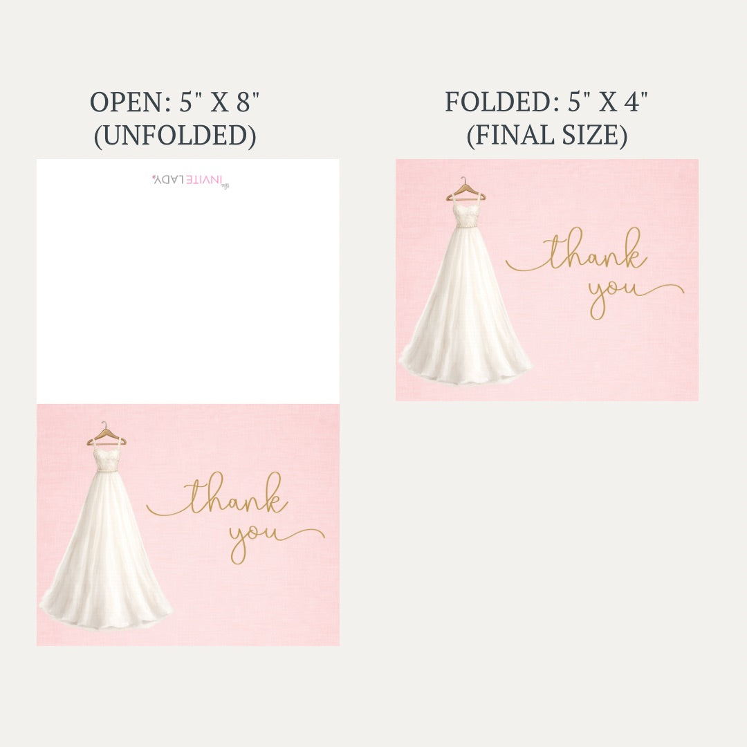 Bridal Gown Bridal Shower Thank You Card