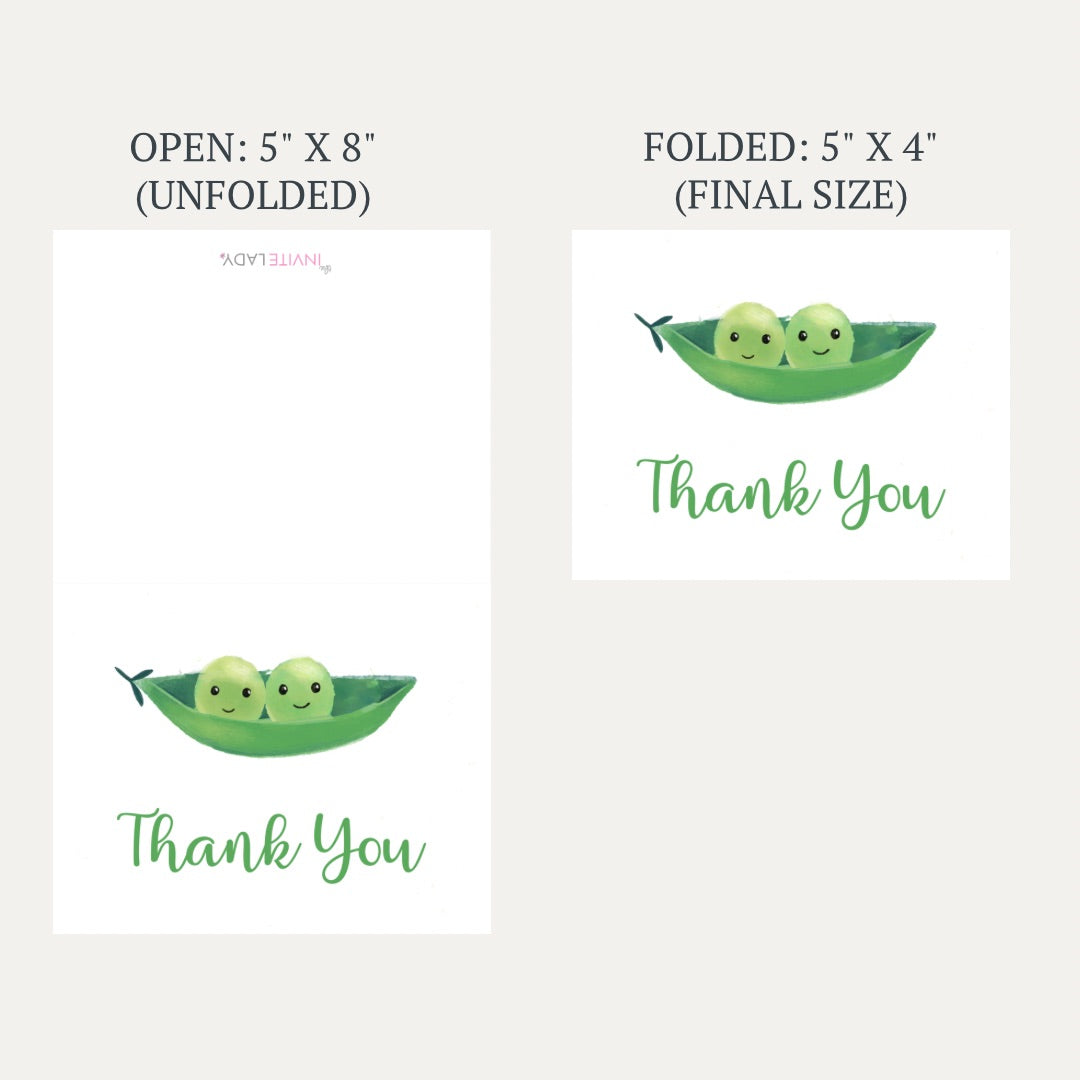 Peas in a Pod Baby Shower Thank You Card