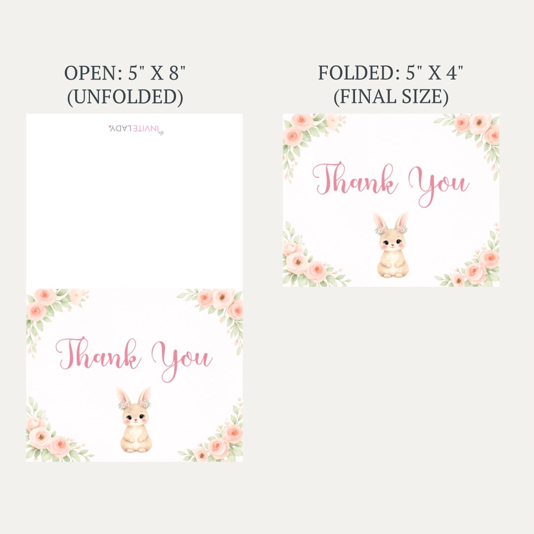 Bunny Baby Shower Thank You Card