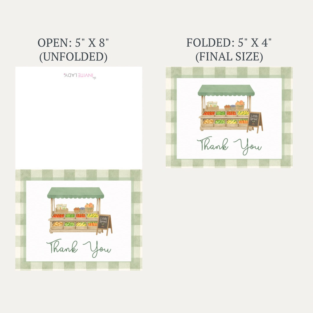 Locally Grown Baby Shower Thank You Card
