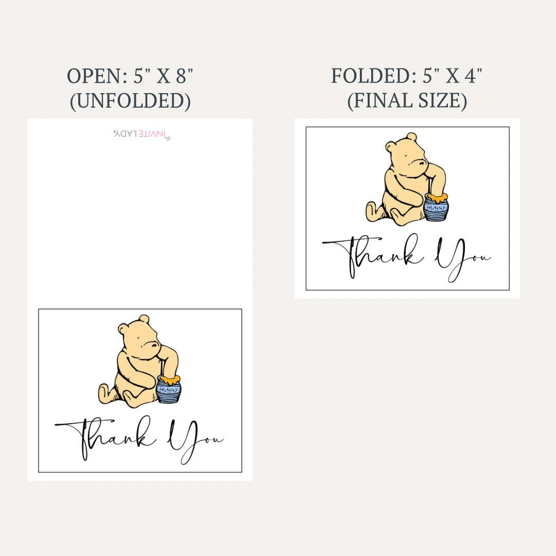 Simply Winnie Baby Shower Thank you Card